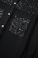 Black Sequin Patch Chest Pocket Corded Shacket - Fashionfitz
