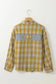 Ginger Plaid Embroidery Patch Button-Down Shacket - Fashionfitz
