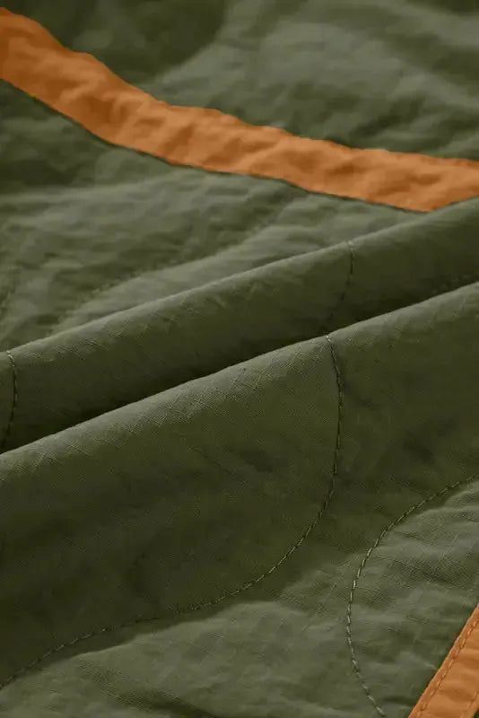 Green Stitching Quilted Drawstring Jacket - Fashionfitz