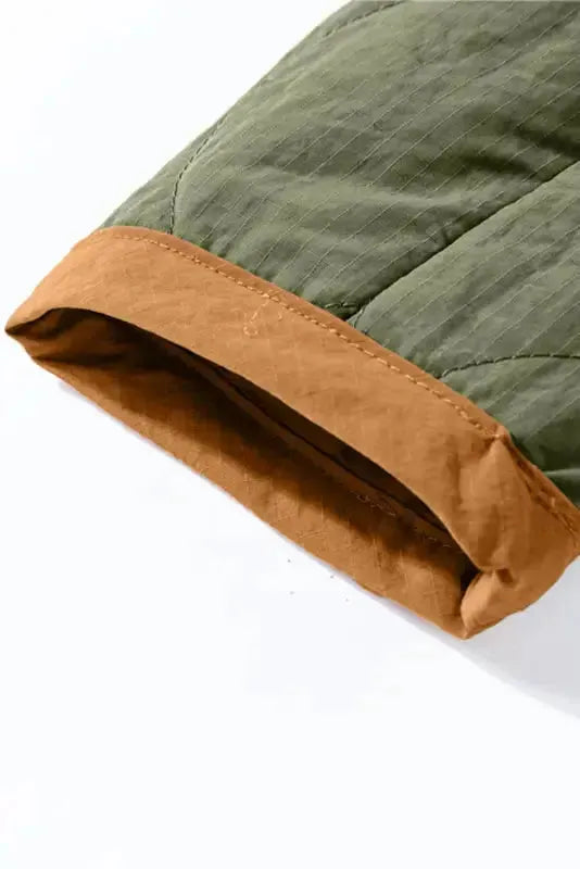 Green Stitching Quilted Drawstring Jacket - Fashionfitz