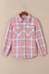 Pink Plaid Flap Pocket Flannel Shacket - Fashionfitz