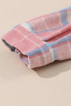 Pink Plaid Flap Pocket Flannel Shacket - Fashionfitz