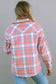 Pink Plaid Flap Pocket Flannel Shacket - Fashionfitz