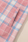 Pink Plaid Flap Pocket Flannel Shacket - Fashionfitz