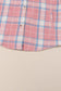 Pink Plaid Flap Pocket Flannel Shacket - Fashionfitz