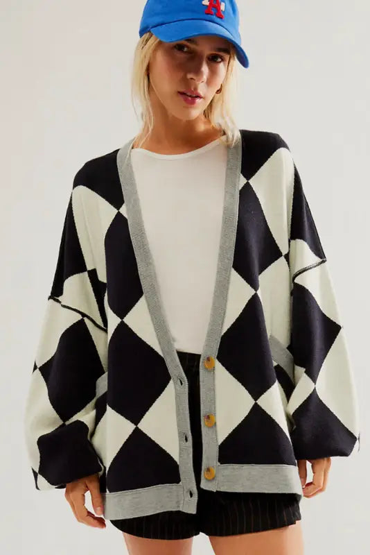 Jet set contrast cardigan | women’s cardigans | fashionfitz