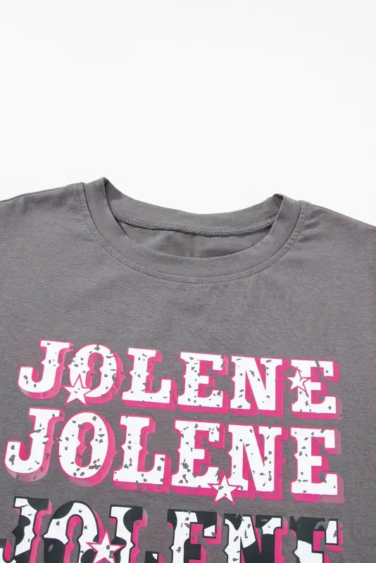 Jolene graphic crewneck tunic t shirt - tops & tees