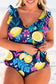 Joy plus size one-piece swimsuit v-neck ruffled relax