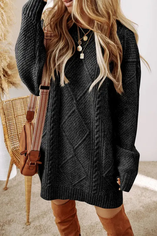 Jumper dress - cable knit loose fit