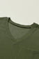 Jungle green corded v neck chest pocket loose t-shirt - t-shirts