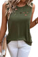 Jungle green distressed tank top - tops/tank tops