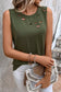 Jungle green distressed tank top - tops/tank tops