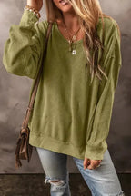 Jungle Green Textured Sweatshirt - Fashionfitz