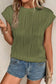 Jungle green wavy texture cap sleeve top - t-shirts