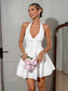 Mini Dresses French Elegant Halter Mini Dress