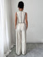 Pants Suits Button Vest Straight Pants Suit