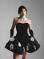 Party Dresses Black Floral Bandage Dress with Tutu Tutu