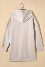 Kangaroo Pocket Quilted Hooded Dress - Fashionfitz