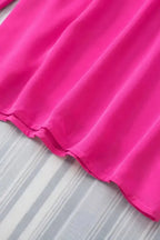 Keyhole-Back Pleated Ruffle Trim Blouse - Fashionfitz