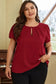 Black keyhole pleated plus size t shirt - size/plus tops/plus tops & tees