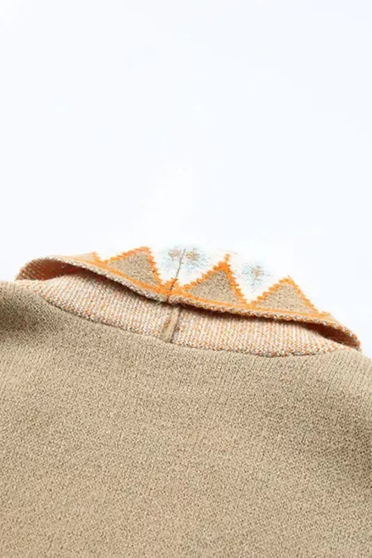 Khaki Aztec Knit Duster Cardigan - Fashionfitz