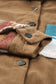 Khaki aztec pattern corduroy shacket - jackets