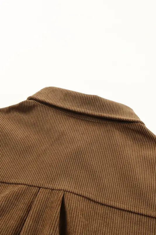 Khaki aztec pattern corduroy shacket - jackets