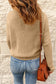 Khaki buttoned turn down collar comfy ribbed sweater - sweaters & cardigans