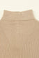 Khaki buttoned turn down collar comfy ribbed sweater - sweaters & cardigans