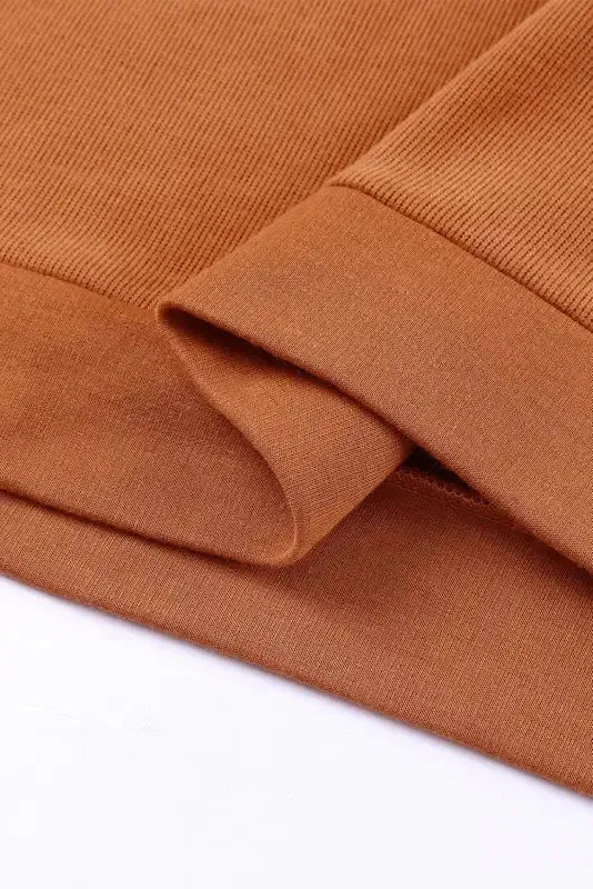 Khaki Casual Button Solid Patchwork Trim Hoodie - Fashionfitz