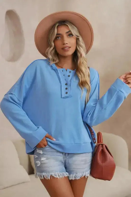 Khaki Casual Button Solid Patchwork Trim Hoodie - Fashionfitz