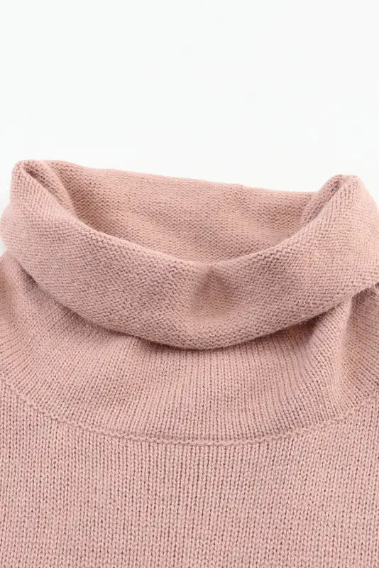 Sweaters & cardigans khaki color block turtle neck drop