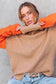 Sweaters & cardigans khaki color block turtle neck drop