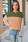 Khaki Corded 2pcs Colorblock Pullover and Pants Outfit - Fashionfitz