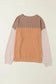 Khaki Corded 2pcs Colorblock Pullover and Pants Outfit - Fashionfitz