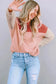 Khaki Corded 2pcs Colorblock Pullover and Pants Outfit - Fashionfitz