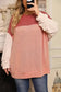 Khaki Corded 2pcs Colorblock Pullover and Pants Outfit - Fashionfitz