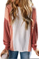 Khaki Corded 2pcs Colorblock Pullover and Pants Outfit - Fashionfitz