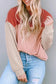Khaki Corded 2pcs Colorblock Pullover and Pants Outfit - Fashionfitz