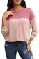 Khaki Corded 2pcs Colorblock Pullover and Pants Outfit - Fashionfitz