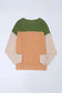 Khaki Corded 2pcs Colorblock Pullover and Pants Outfit - Fashionfitz