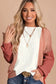 Khaki Corded 2pcs Colorblock Pullover and Pants Outfit - Fashionfitz