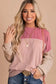 Khaki Corded 2pcs Colorblock Pullover and Pants Outfit - Fashionfitz