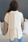 Khaki Corduroy Colorblock Button up Loose Shacket - Fashionfitz