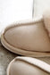 Khaki cut and sew faux suede plush lined slippers