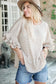 Khaki dolman ruffled sleeve loose blouse - tops