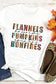 Khaki flannels hayrides pumpkins sweaters bonfires tee - white / s / 95% polyester + 5% elastane - graphic t-shirts