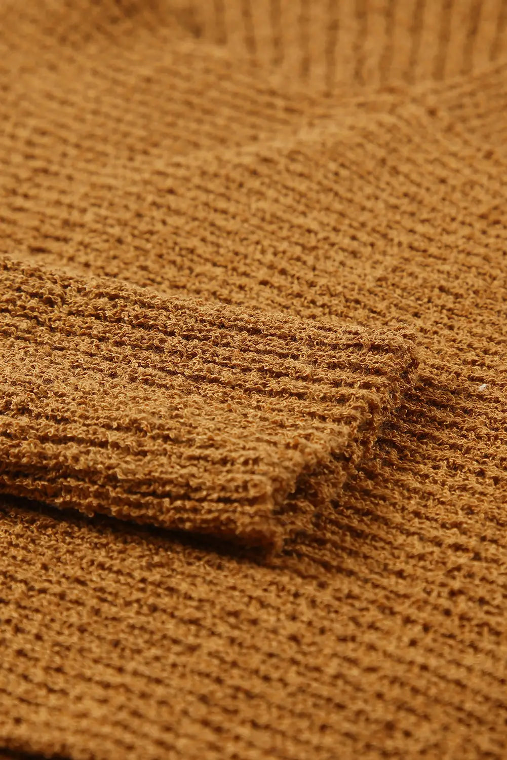 Khaki high neck hollow-out crossed wrap knit sweater - sweaters & cardigans