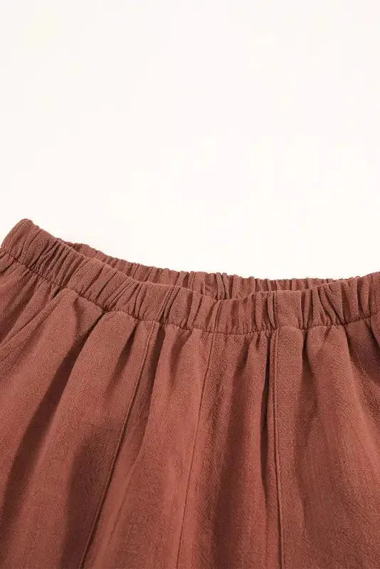 Khaki High Waist Pocketed Ruffle Shorts - Fashionfitz