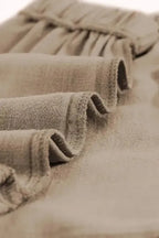 Khaki High Waist Pocketed Ruffle Shorts - Fashionfitz